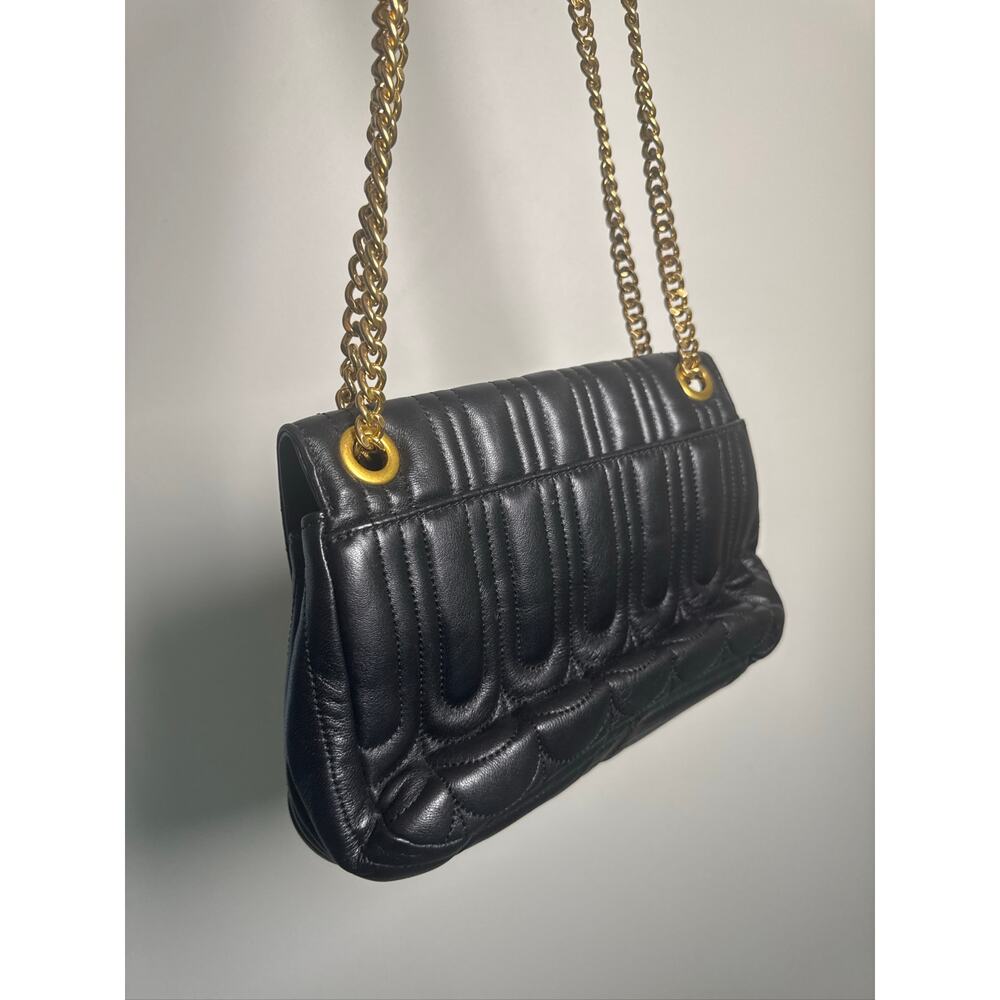 Michael Kors Vivianne Medium Quilted Rose-Embroidered Leather Shoulder - Black - Picture 5 of 8